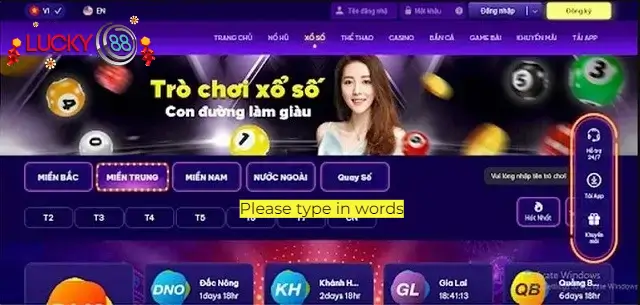 Xổ số tại nhà cái Lucky88